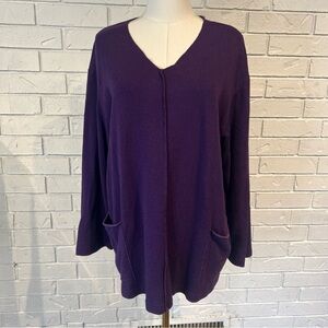 Bryn Walker Bamboo Cotton Purple Tunic Shirt Womens M